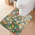 thumbnail image 2 of Yayeee Bath Rug for Bathroom Floor Non Slip Rectangle Fluffy Soft Absorbent Mat, 16"x24", Beige Floral Garden, 2 of 7