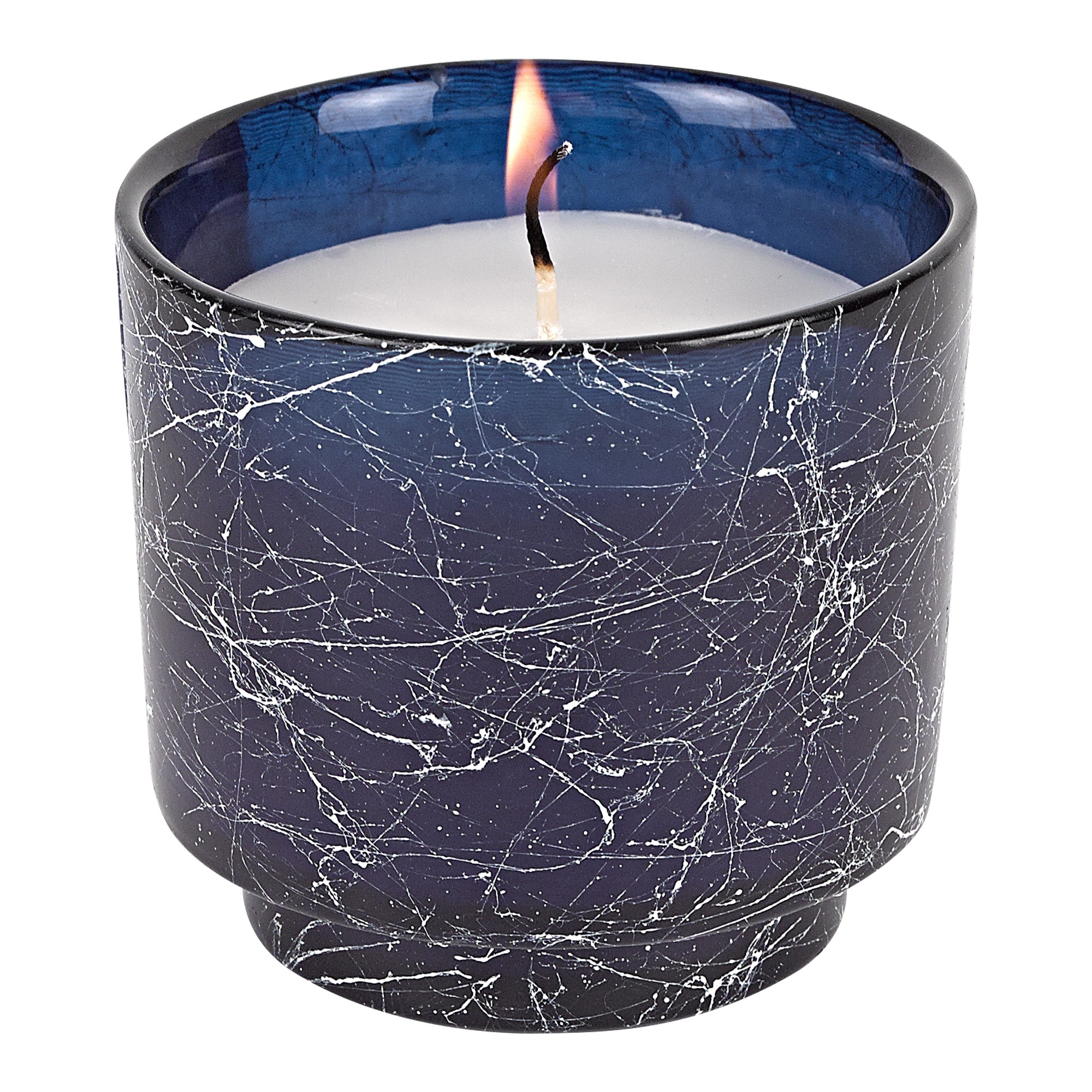 31/2 x 31/2 Inch Mouth Blown Cobalt Blue Candle Jar with Vanilla