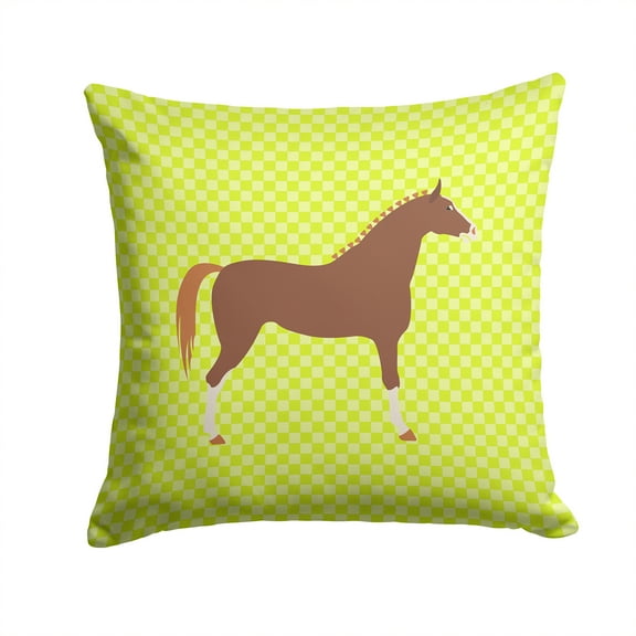 Hannoverian Horse Green Fabric Decorative Pillow