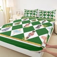 thumbnail image 4 of Homewish Fairy Tale Princess Twin Sheet Sets, Kawaii Christmas Nutcracker Twin Fitted Sheet, Vintage Green Plaid Flat Sheet, Lightweight Room Decor, 3-Piece, 4 of 8