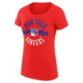 thumbnail image 2 of Women's G-III 4Her by Carl Banks Red New York Rangers Super-Slim Fit Lightweight City Graphic Sport Crewneck T-Shirt, 2 of 3