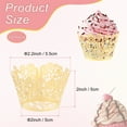 thumbnail image 3 of Uxcell 50-Pack Cupcake Wrappers, Pearlescent Art paper, Floral Lace Hollow Out Cupcake Liners for Wedding/Birthday Party Decoration[White Gold], 3 of 7
