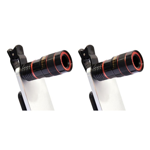 Sidaley Lente de cámara externa Universal portátil 8X óptico telescopio Clip de lente de cámara telescopio de teléfono móvil longitud Focal Type1 NO1