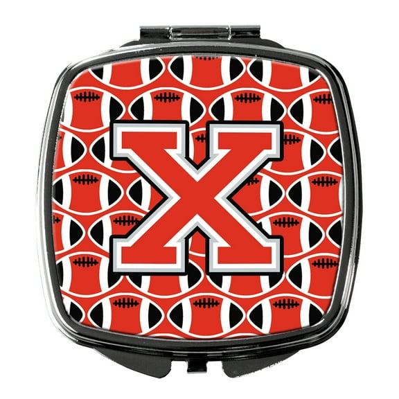 Letter X Football Scarlet and Grey Compact Mirror
