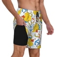 thumbnail image 3 of Balery Ducks and Anchors Mens Swim Trunks Swim Shorts for Men Quick Dry Inseam Beach Shorts with Compression Liner Pocket-Large, 3 of 9