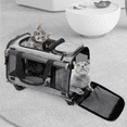 thumbnail image 6 of MEXMIODY Pet Carrier with Wheels, Airline Approved Dog Cat Carrier for Medium Small Dogs, Pet Travel Rolling Carrier, Telescopic Handle, Grey, 6 of 11