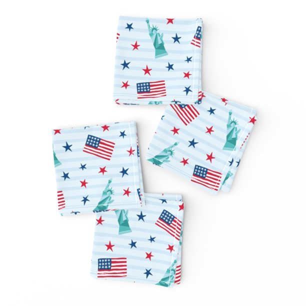 Cocktail Napkins Fourth Of July Patriotic Independence Americana Set of 4