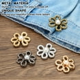 thumbnail image 4 of Uxcell 27x30mm Flower Metal Pants Waist Tightener Adjustable Jeans Button for Loose Pants, 6 Color, 6Pcs, 4 of 5
