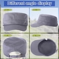 thumbnail image 4 of 6 piezas de gorra estilo militar, gorra de cadete, gorra básica del ejército, gorra vintage ajustable de sarga de algodón, gorras planas para hombres y mujeres, 4 of 6