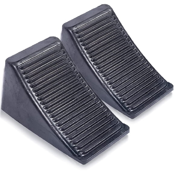 2 Pack Solid Rubber Heavy Duty Wheel Chock, Premium Chock for Car, Travel Trailers, RV, Truck, and ATV
