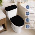 thumbnail image 4 of Black Toilet Lid Cover and Tank Cover Set, Black 2pc Stretch Toilet Lid Seat Covers for Bathroom Washable Protector with Elastic Edge for Standard & Elongated Toilets, 4 of 9