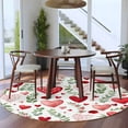 thumbnail image 4 of Valentine's Day Washable Area Rug&nbsp;5 ft Vintage Red Pink Dots Love Heart Roses Floral Eucalyptus Leaf Soft Round&nbsp;Rugs for Living Room, Non Slip Carpet for Bedroom&nbsp;Entryway Dining Room, 4 of 9