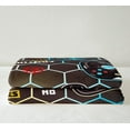 thumbnail image 3 of Gaming Sherpa Blanket for Boys Gamer Blanket for Teens Girls, Geometric Neon Lights Throw Blanket for Chair Video Game Gamepad Fleece Blanket, White Blue Honeycomb Plush Blanket Black Super Cozy, 3 of 6