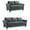 Dark Gray 2, variant on Home Square 2-Piece Set with Upholstery Loveseat and Sofa in Dark Gray