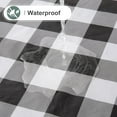 thumbnail image 2 of Rectangle Waterproof Vinyl Table Cloth, Buffalo Flannel Backed Tablecloth, Wipeable Plastic Table Cover for Dinner, Kitchen, Outdoor (60" x 120", Black and White), 2 of 6