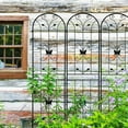 thumbnail image 2 of 4 Pack Large Garden Trellis 86.7"H x 19.7" W Heavy Duty Rustproof Black Iron Plant Trellis for Potted Plant Support Metal Climbing Rose Trellis Vine Vegetable Cucumber, 2 of 8