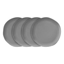 Stone Lain Abigail Stoneware Dinner Plate Replacements, 4 Count, Gray Basket Weave
