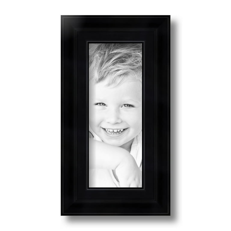 ArtToFrames 4x10 inch Black Picture Frame, Black Wood Poster Frame (4103)