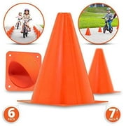 Premium 7-Inch Plastic Traffic Cones (6-Pack) | Orange, Multipurpose Construction Theme Party Cones For Various Activities & Events| Perfect For Kid Parties, Indoor, Outdoor & Festive Events