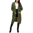 thumbnail image 2 of HCYSFG Womens Solid Color Cardigan Sweater Open Front Long Sleeve Front Pockets Longline Knit Loose Fit Casual Layering Tops, 2 of 7