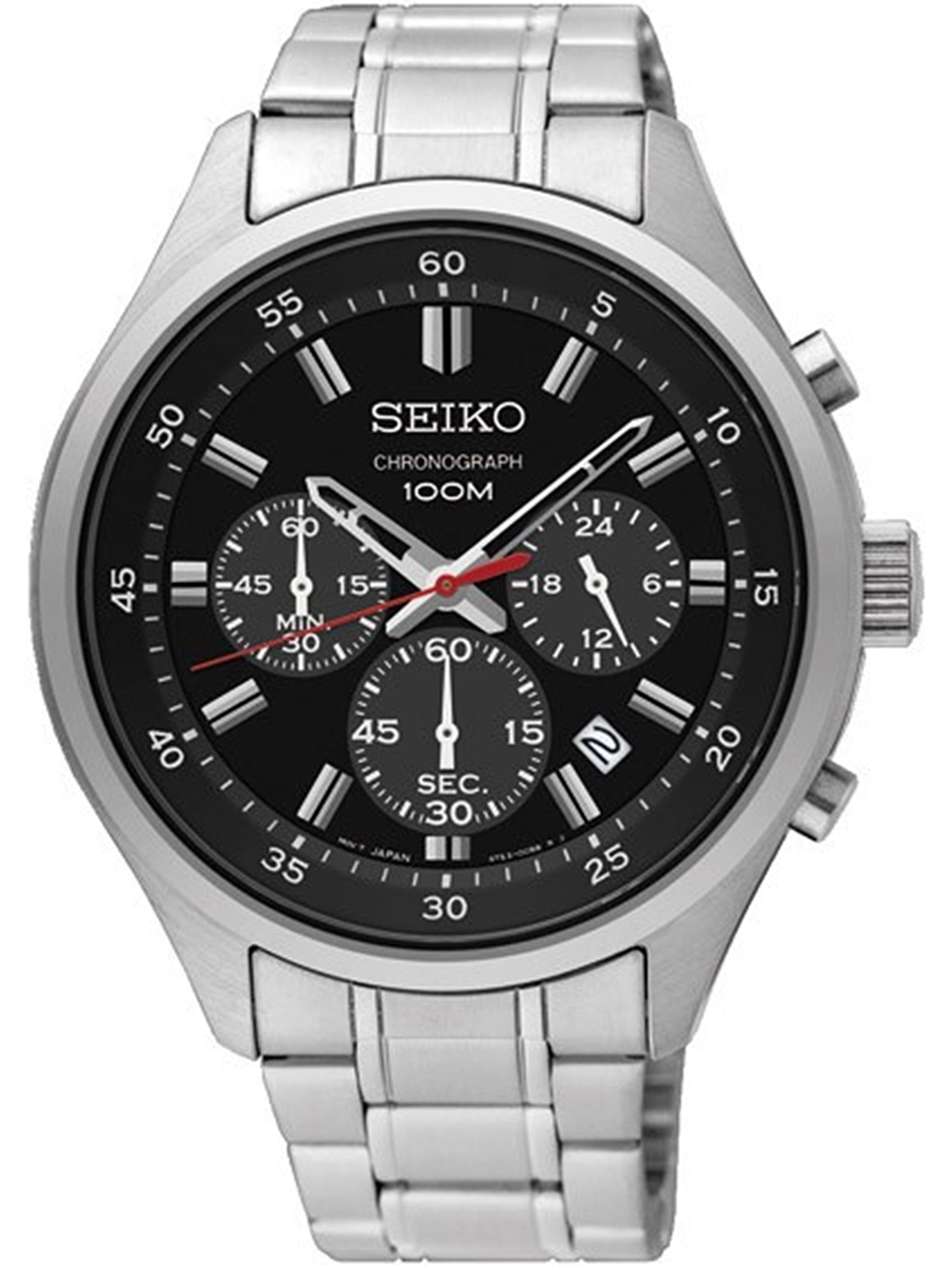 Seiko Men's SKS587P1, Chronograph,stainless steel case and  bracelert,date,100m WR,SKS587 