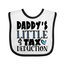 Inktastic Daddy's Little Tax Deduction Blue Hearts Boys or Girls Baby Bib