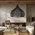 thumbnail image 3 of Viaurbe Living Room Rattan Pendant Light Wabi Sabi Wicker Chandelier, 3 of 18