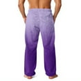 thumbnail image 3 of Dwelliawo Plush Pajama Pants for Men Casual Soft Pants Gradient Fleece Thick Pjs Pants Fuzzy Fluffy Loose Fit Fall Winter Pj Bottoms with Pockets Purple 3XL, 3 of 5