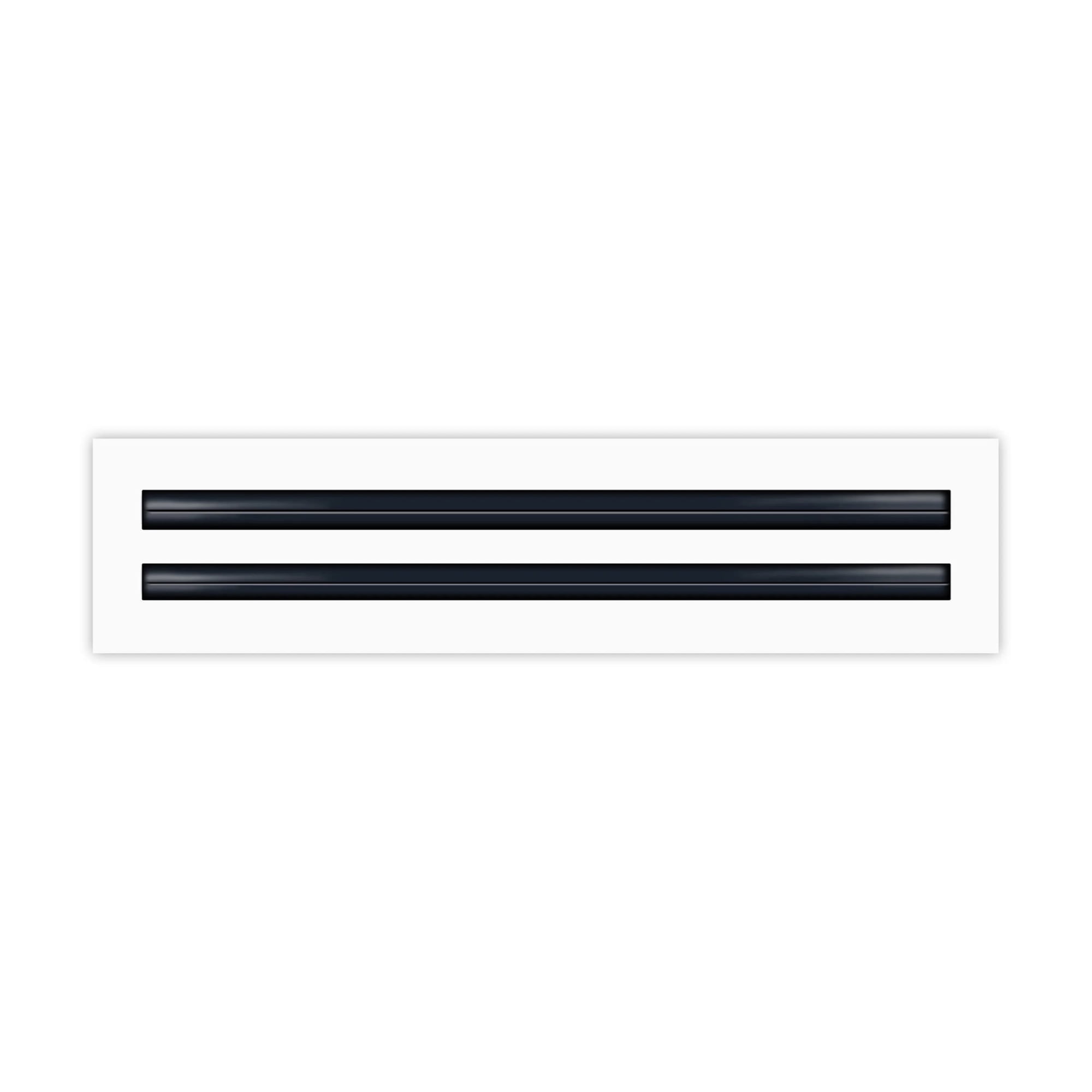 BUILDMART - 18" Linear Slot Diffuser - (2 Slot) Double Slot - White Decorative Aluminum Air Vent - Heating and Cooling Modern AC Vent Cover for Ceiling, Walls & Floors - Texas Buildmart
