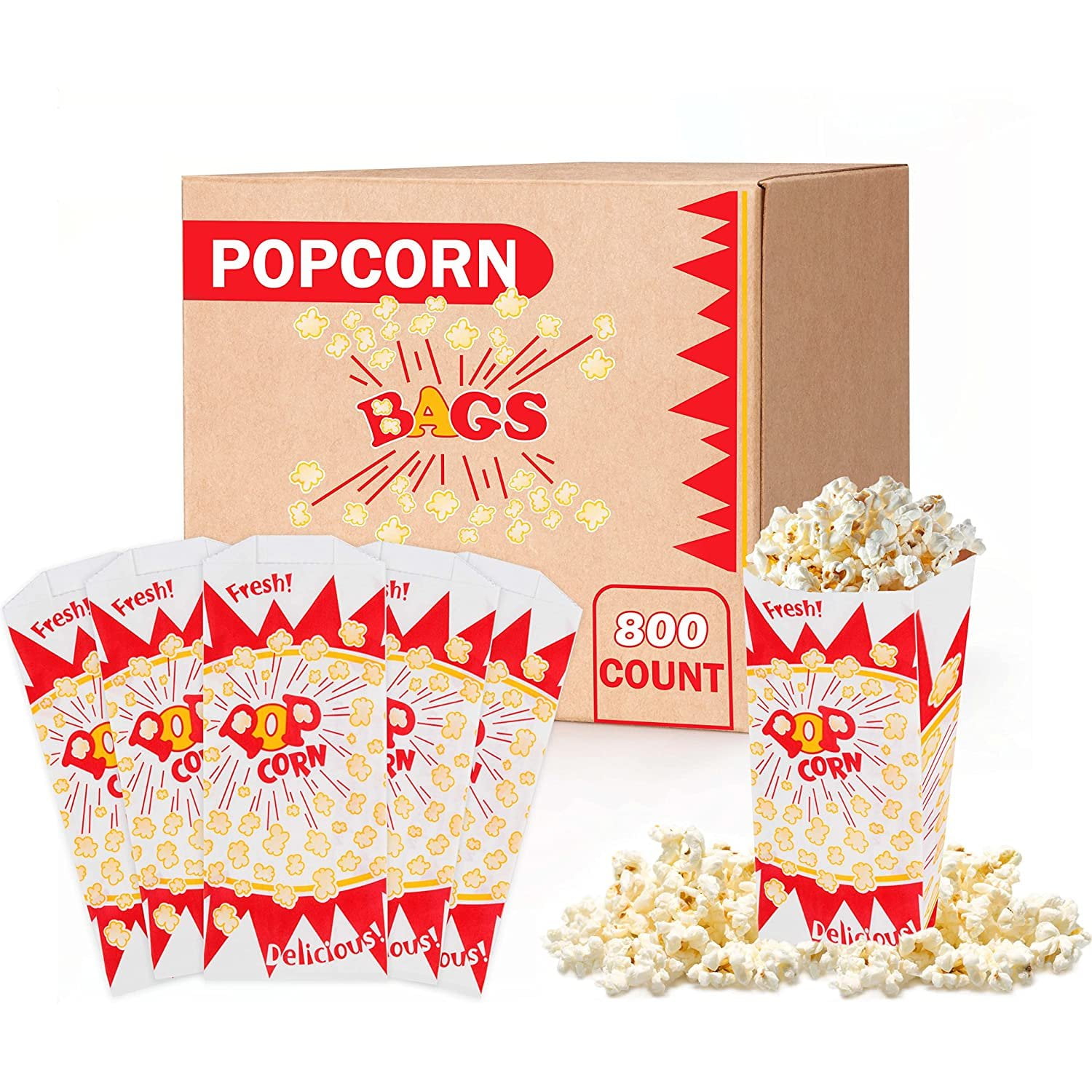 800 Popcorn Bags, Popcorn Machine Supplies Set, 1 oz Grease Resistant