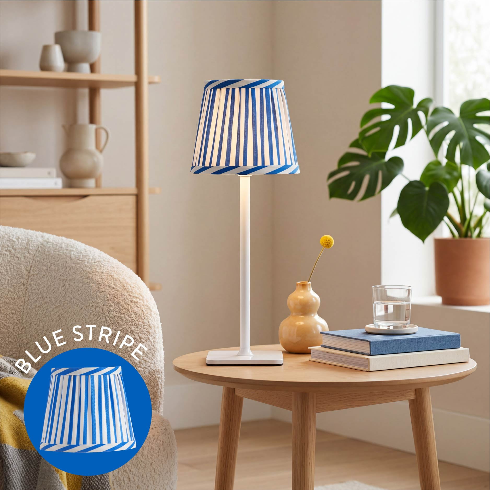 Mainstays 3 in 1 Indoor/Outdoor Rechargable Lamp Set, Stripe