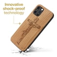 thumbnail image 3 of Case Yard Wooden Case Outside Soft TPU Silicone, Slim Fit Shockproof Wood Protective Phone Cover for Girls Boys Men and Women, Supports Wireless Charging Jesus Cross Design case for iPhone-12-Pro-Max, 3 of 7