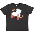 thumbnail image 3 of Inktastic Roller Skate Flowers Youth T-Shirt, 3 of 5