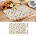 thumbnail image 6 of Cartoon Placemats Set of 6 Cute Colorful Pencil Paw Print Funny Linen Place Mats Indoor Wipeable Table Mats Washable Cloth Dining Table Placemats for Kitchen Holiday Party Home Decor 13x19 Inch, 6 of 9