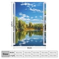 thumbnail image 4 of Fenyluxe Lake Trees Blue Sky Cozy Throw Blanket Lightweight Anti-Wrinkle All Seasons Blanket 60x80in, 4 of 6