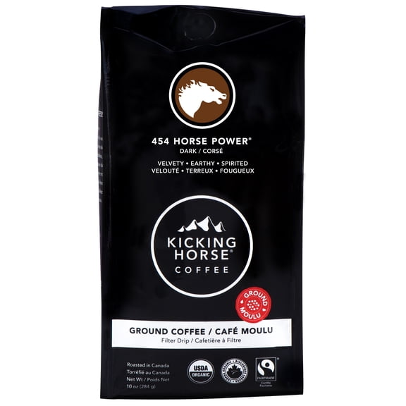 Kicking Horse Coffee, 454 Horse Power, Dark Roast, Ground Coffee, 10 oz