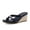 Black, variant on Ferry Espadrille Wedge Sandals for Women, Thong Platform Flip Flops with Cross Strap and Slip-On Design