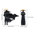 thumbnail image 2 of WEUVEB Black Resin Figurines Meticulous Design for Office Desks and Shelves 3Pcs, 2 of 8