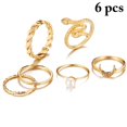 thumbnail image 2 of Alloy Finger Rings Fashion - 6PCS Faux Pearl Joint Rings Snake Ring Midi Rings, 2 of 7