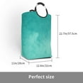 Qekee Teal Turquoise1 Print Laundry Basket, Laundry Hamper, Collapsible