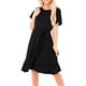 thumbnail image 2 of Txlixc Vestido Midi de Verano para Mujer Color Sólido Manga Corta Dobladillo Irregular Vestido con Cinturón Txlixc  Moda, 2 of 5