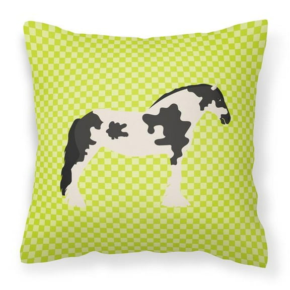 Cyldesdale Horse Green Fabric Decorative Pillow