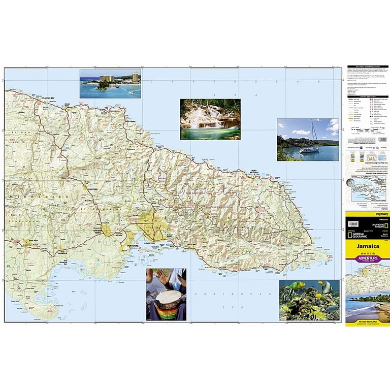 National Geographic Adventure Map Jamaica Map, Book 3116