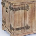 thumbnail image 5 of Household Essentials Decorative Trunk, Victorian, Large, Chinese Fir Wood, Aged-Wood Finish with Metal Accents, Fully Opening Lid, Stout Design, Ring Handles, 5 of 6