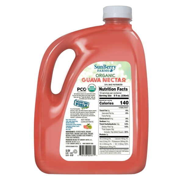 Sunberry Farms Organic Guava Nectar, 128 fl oz