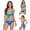 Blue, variant on Holiday Deals! Borniu Swimsuit Clearance! Womens Swimsuits Sexy Bikini Split Two-piece Beach Swimsuit With Bra Swimsuit