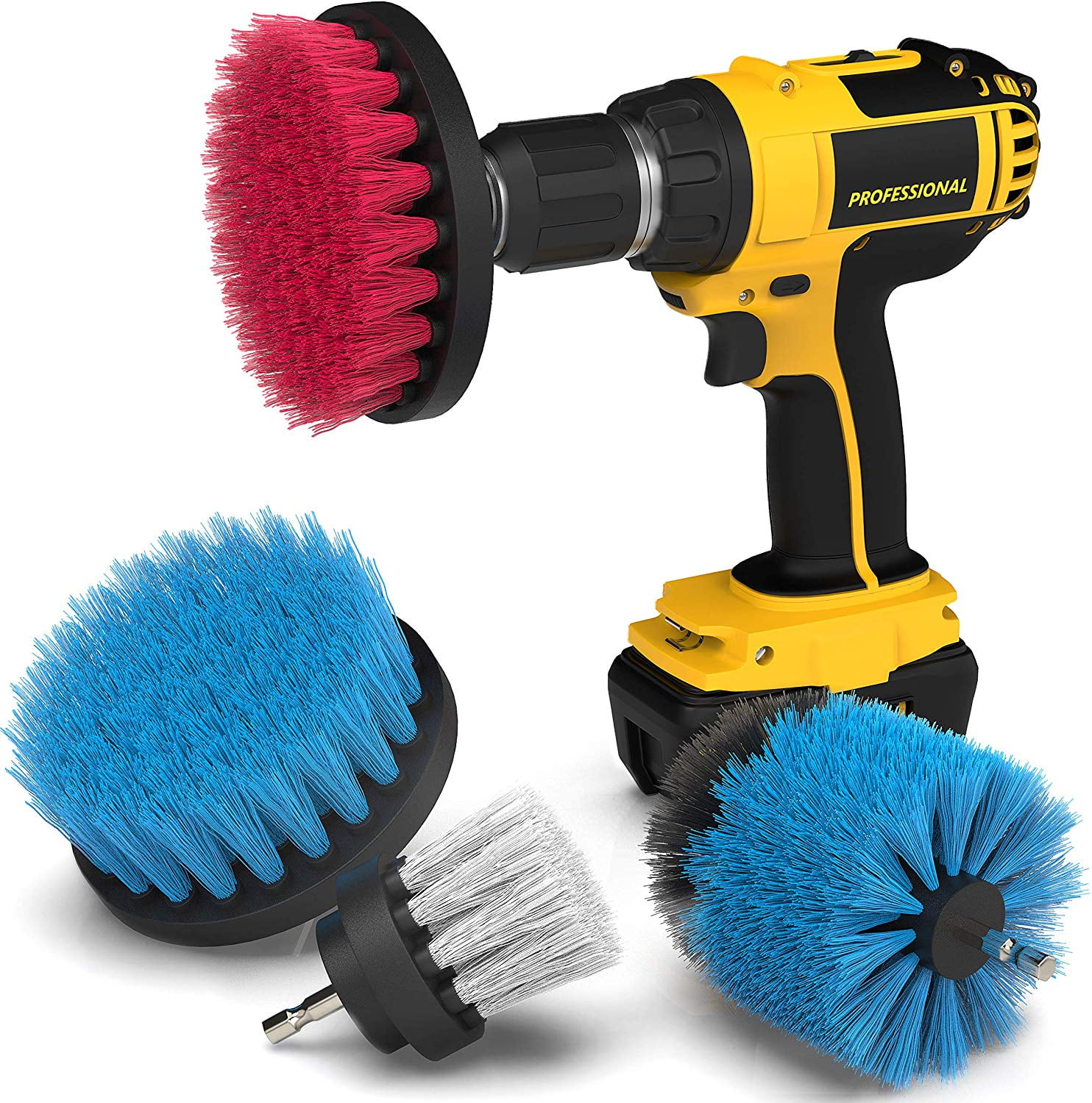 Drill Attachment Power Scrubber Turbo Scrub Kit Of 4 Scrubbing Brushes For Toilet Bathroom Wooden Floor Laundry Room Cleaning High Quality Brush And Easy To Use Walmart Com Walmart Com