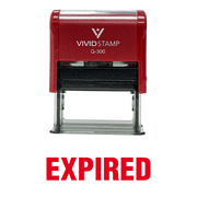 Vivid Stamp Expired Self Inking Rubber Stamp (Red Ink) - Large