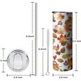 thumbnail image 5 of 20oz Its Fall Yall Leaves Pattern Skinny Tumblers Stainless Steel Tumbler with Lid and Straw,Vacuum Insulated Double Wall Travel Tumbler Cups with Cleaning Brush for Coffee,Tea, 5 of 6