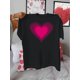thumbnail image 2 of Camiseta informal de cuello redondo para mujer con corazón degradado, tejido de punto, elasticidad media, ideal para cualquier temporada, ideal para San Valentín | Moda vibrante | Tejido elástico, cam, 2 of 9